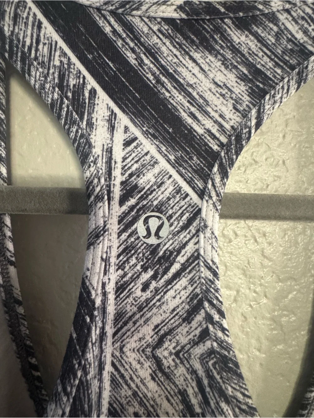 Lululemon Athletica Black & White Striated Racerback Tank